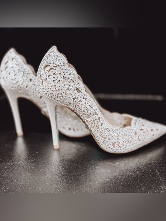 Betsey Johnson Shoes - Betsey Johnson Elegant Crystal-Embellished Silver Elsa Stiletto Formal pumps